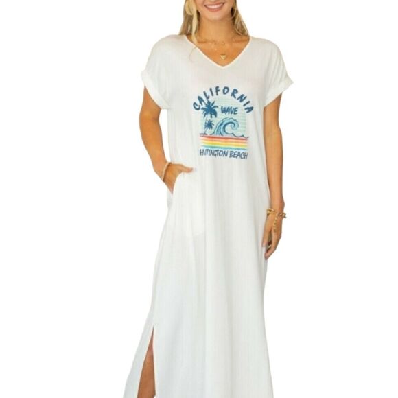 California Huntington beach waves tee dress plus size - Picture 3 of 3
